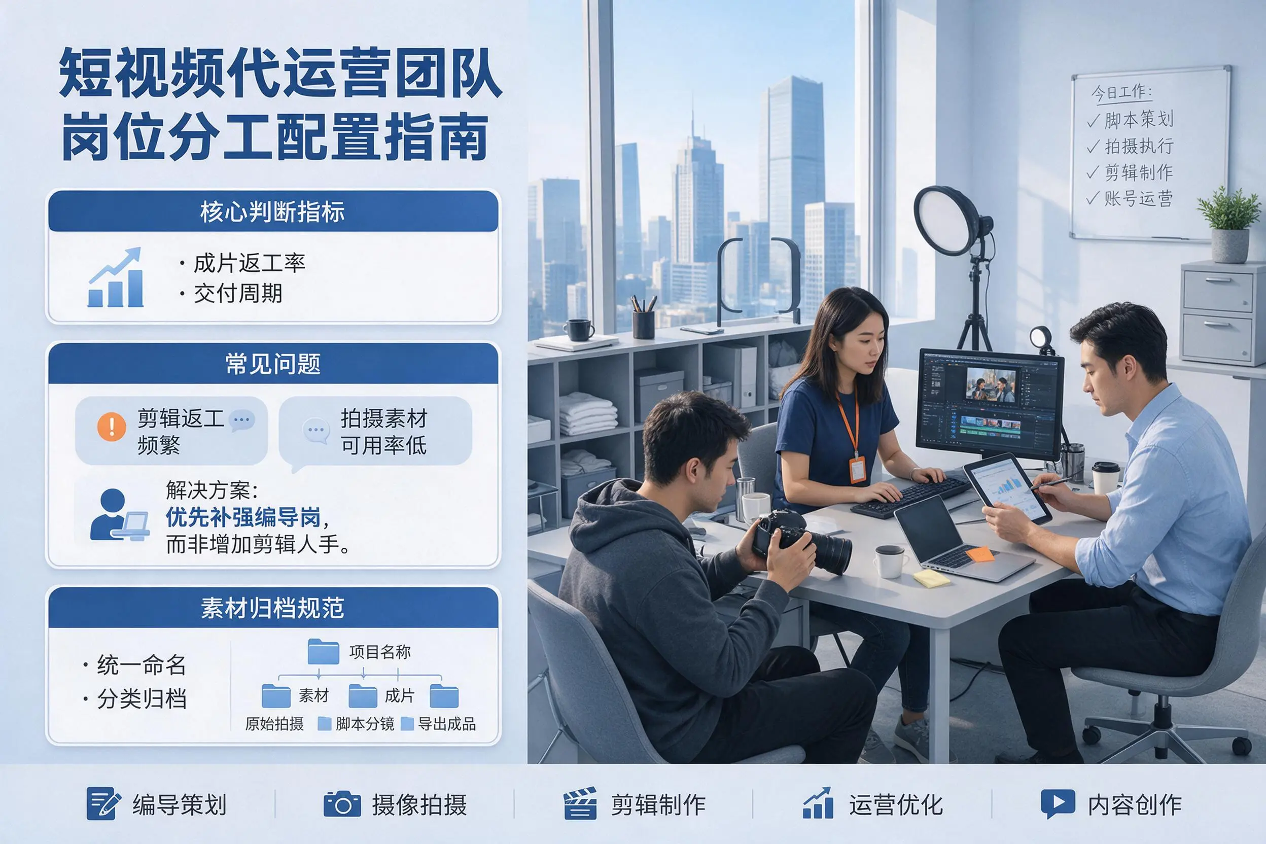 短视频代运营团队如何配置？武汉企业岗位分工科普说明