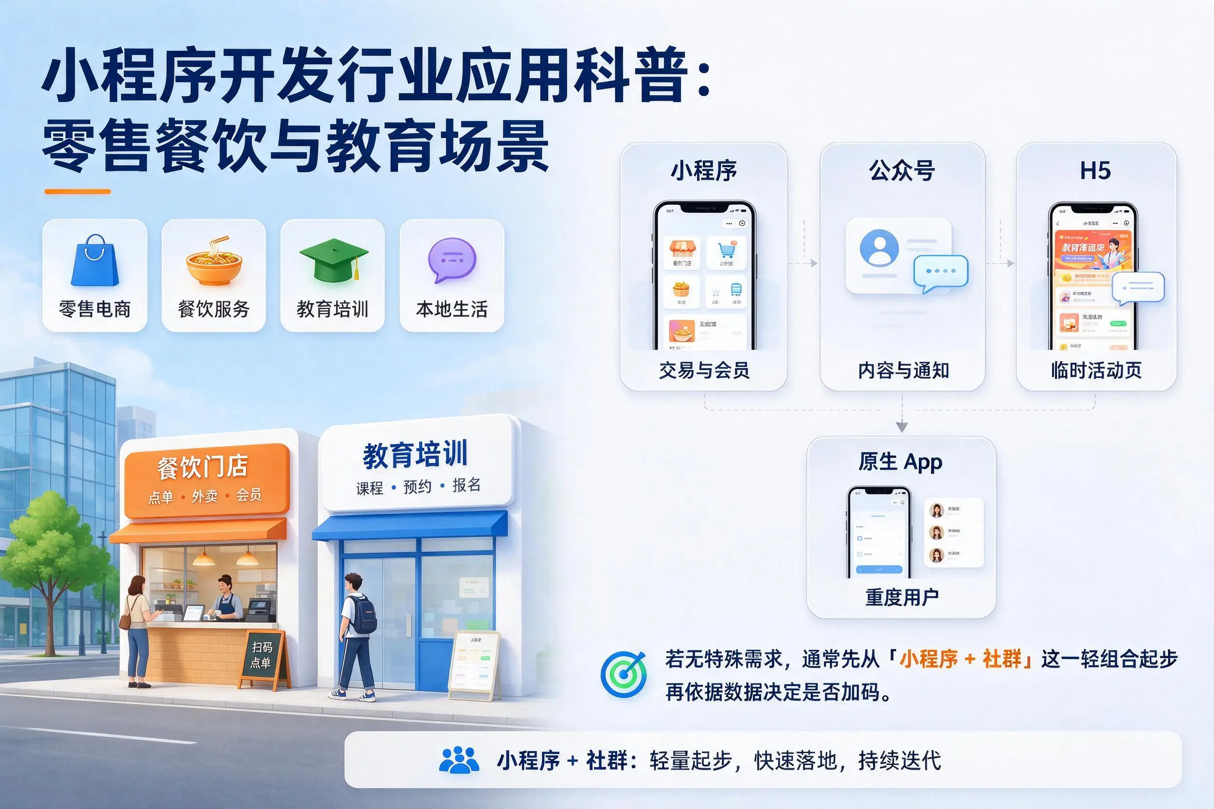 武汉小程序开发行业应用科普：零售餐饮与教育场景